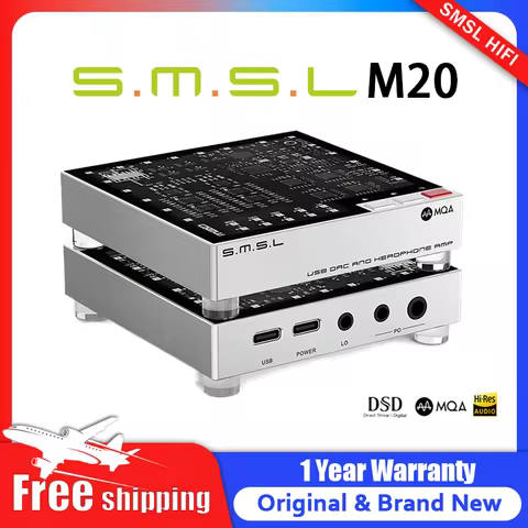 SMSL M20 Hi-Res Gaming Audio Decoder CS43131*4 TPA6120A2*2 Chip MQA XU316 DSD256 USB DAC Input 3.5mm