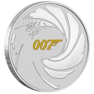 AFZA 2021 1 OZ SILVER TUVALU JAMES BOND 007 .9999 FINE SILVER COIN WITH CAPSULE