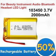 103450 Polymer Lithium Battery 3.7V 2000mAh for Beauty Instrument Audio Bluetooth Headset LED Light 