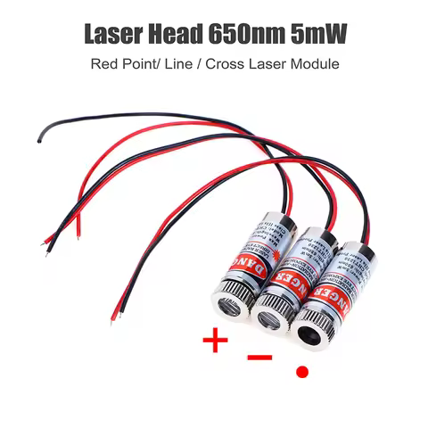 650nm 5mW Red Point/Line/Cross Laser Module Laser Head Laser Tube 3v-5v Dotted Laser Head Used For R