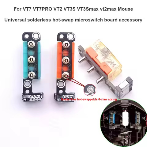 Universal Solder-Free Hot-Swap Micro Switch Board for VT7 VT7PRO VT2 VT3S VT3Smax Vt2max Mouse Repai