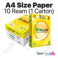 A4 Paper – Indah Kiat IK Yellow / Kertas A4 70gsm Copier Paper (450 Sheets/Ream) | 1 Carton=10 Reams