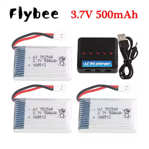 H31 Battery 3.7V 500mAh 752540 Lipo Battery And Charger For H107 H31 KY101 E33C E33 RC Drone Helicop