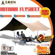 Butterfly Shape Tarp Flysheet set 4.5x6M Camping Waterproof Tent UV-proof Shelter Tent Awning