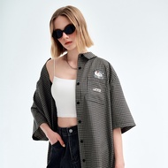 CACO-Ruthford Checked Short-Sleeved Shirt-Women [L2DI008]