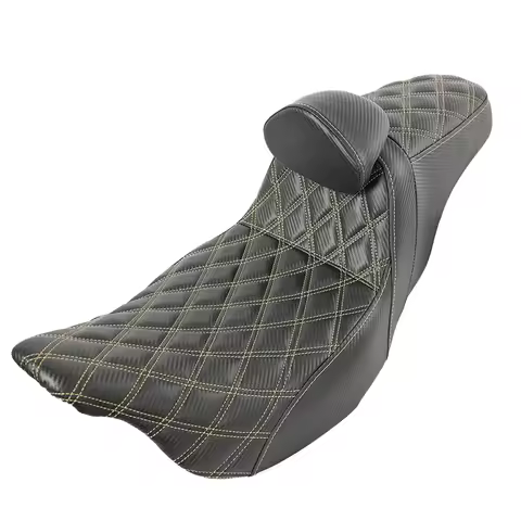 Motorcycle Parts Red Two-step Seat with Small Backrest Pad One-Piece Seat For Touring Road King Stre