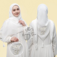 Hijab Segi Empat Paris Tasel Bordir Motif Pita /Kerudung Coquette Paris Pita / kerudung Ribbon