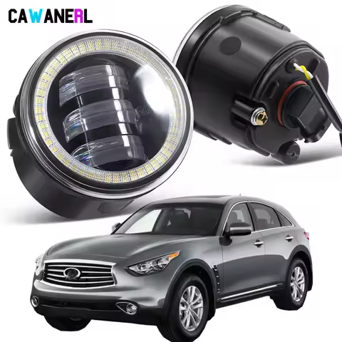 2 X Car Fog Light Assembly with Angel Eye DRL For Infiniti FX FX45 FX50 FX30D FX35 FX37 2006-2015 LE
