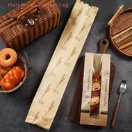 # Health New #  10Pcs Oil Proof Kraft Paper Long Bread Bags With Transparent Window Baguette Baking 