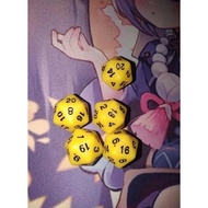 Novice Dice 20-sided Dice/ pokemon, mtg, yugi ETC - Yellow