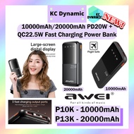 Awei P10K 10000mAh P13K 20000mAh PowerBank 20W 22.5W Powerbank PD+QC Digital Display Pawer Bank Awei