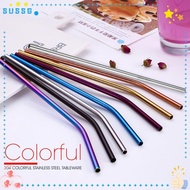 SUSSG Drinking Straw Metal Reusable Washable Straight Bend