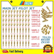 CARBURETOR  MAINJET MJ PILOTJET PJ  RXZ RX100 TS TS125 Y125 Y125Z 125Z 125ZR TZM Y110 SS110 TS125 TS
