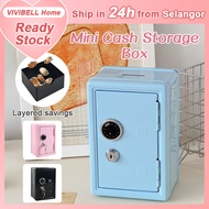 【Ship In 24H】Metal Safe Box with Key Lock and Coin Slot Mini Cash Box Kids Piggy Bank