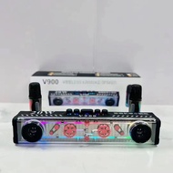 ORI*HOT SALE V900 Family Karaoke Bluetooth Speaker Sound Bar with Wireless Mic HIFI Sound Transparen