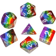 Polyhedral DND Dice Set RPG Rainbow Dice for Dungeons and Dragons(D&D) Role Playing Game,MTG,Pathfin