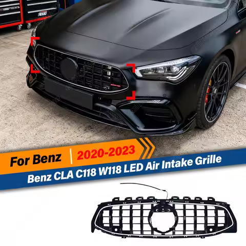For Mercedes Benz CLA C118 W118 2019 2020 2021 2022 180 200 220 250 260 GT Style Front Mask Grid Bum