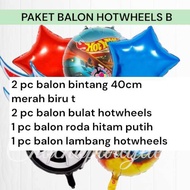 Paket Balon HOTWHEELS B / Dekorasi Ulang Tahun Hotwheels Race Car Mobil