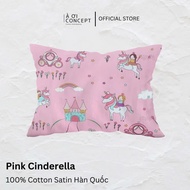 Vỏ Gối Cho Bé chất liệu Cotton Satin Hàn Quốc Cao Cấp À Ơi Concept Hoa Văn Size 35x50 cm Êm Dịu Hỗ