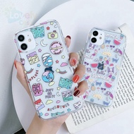 tj7_r49wmk Casing Realme C15 C11 5 5s 5i 3 C2 Cute Cartoon INS Summer Day Pattern Clear TPU Soft Pho