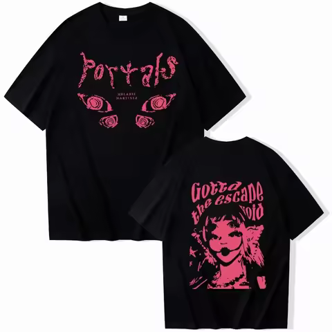 Casual Tees Unisex Short Sleeve Clothes Summer T Shirts Melanie Martinez Portals Print T-Shirts