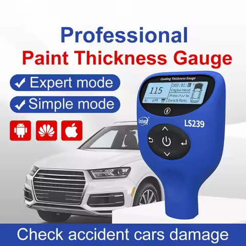 New LS239 Car Coating Thickness Gauge 0.0-5000μm Measuring Range Paint Tester Three-Color Display