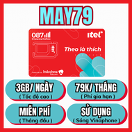 ( TẶNG 1 THÁNG ) Sim ITEL MAY 4G Vinaphone FREE Cước Tháng Đầu Data Tốc Độ Cao Gọi Điện Thả Ga Chỉ t