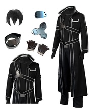 RZCOSYZH US size SAO cosplay costumes sao kirito cosplay outfit men black suit