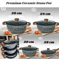 Periuk Rendang Periuk Batu Granite Induction, Granite Ceramic Stone Casserole Set Periuk Batu Non-St