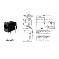 Female Audio Jack Socket dc002 3.5x1.3mm Power Jack Socket 3.5mm dc-002 PCB