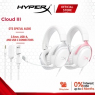 Hyper-X Cloud Iii Gaming Headset Surround Sound Comfort Design Noise Cancelling Mic White Pink & Whi