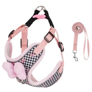Multi‑Color Bow Decor Pet Harness with Leash, XXS‑M Sizes for Small Dogs & Cats 4‑30 lbs