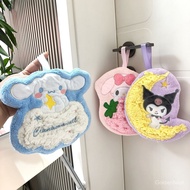 Kuromi Hangable Hand Towel Coral Fleece Absorbent Towel Cartoon Embroidered Hand Towel Kitchen Bathr