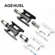 Aceoffix Bike Pedals Left Quick Release For Brompton Bike CNC Titanium Ti Axles 3 Bearing PD25