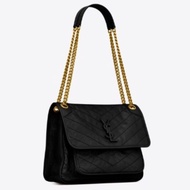 [PRE-ORDER] YSL NIKI MEDIUM CHAIN BAG IN CRINKLED VINTAGE LEATHER GHW