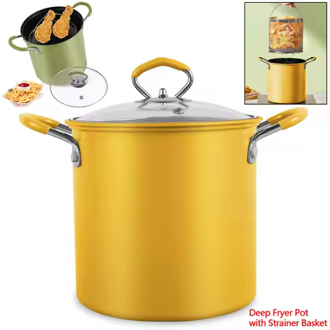 Stainless Steel Deep Fryer With Frying Basket 3L Mini Pot Kitchen Specific Frying Chicken French Fri