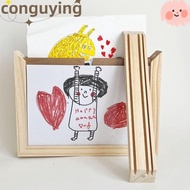CONGUYING Wooden Kids Art Frame, Rotatable Memorial Photo Frame, Creative Changeable Wall Decoration