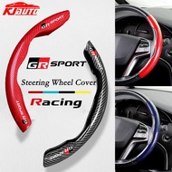 Toyota Gr Sport Carbon Fiber Texture Water Transfer Printing Steering Wheel Cover Car Interior Accessories for Hilux Innova Corolla Cross Rush Calya Yaris Vios