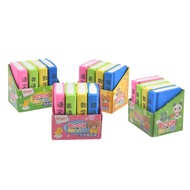 4PCS Creative Book Style Pencil Eraser Cute Student Rubber School Office Correction Supplies