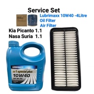 Kia Picanto1.1/Nasa Suria 1.1(Lubrimaxx 10W40-4L Semi Synthetic Engine Oil+Oil Filter26300-2Y500+Air Filter 28113-07100)