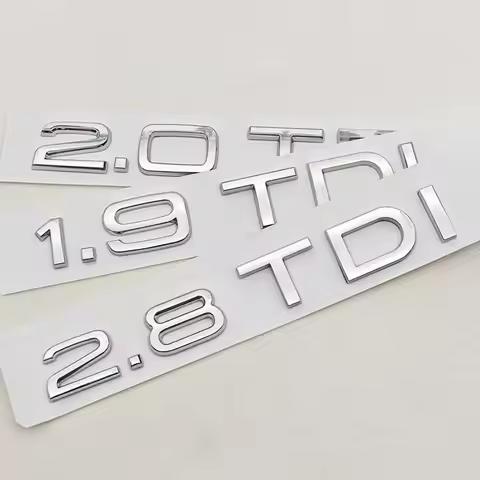 3D Car Letters Logo 1.9 2.0 2.8 TDI Badge Rear Trunk Sticker for A3 A4 A5 A6 A7 Q2 Q3 Q5 Q7 S3 S4 S5