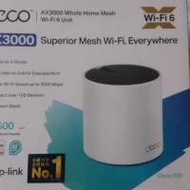 100% 全新未開封 TP-Link Deco X55(1-pcs) AX3000 雙頻 Wifi6 Mesh Router Mesh 路由...