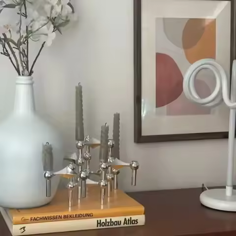 New Metal Molecular Structure Candle Holder Nordic Silver Home Decore Candelabra Candle Stand Gift