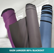 [Ready Stock] Fast Shipping Kain Langsir Tebal Blackout 100% Polyester Plain Color Curtain Fabric Bi