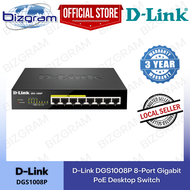 D-Link DGS1008P 8-Port Gigabit PoE Desktop Switch