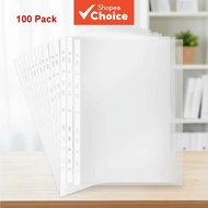 A4/Long Clear Sheet Protectors, 100 Sheets for Arch Files/Ring Binders