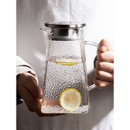 Nordic Cold Water Bottle Cool Water Bottle Household Hammer Pattern Glass High Temperature Resistant