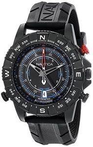 [NAUTICA] NAD21001G - Men s NAD21001G NSR 103 TIDE TEMP COMPASS Watch with Black Band