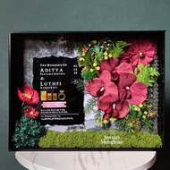 Acrylic Dowry Frame FLORA series black frame size 30x40cm