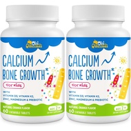 500 MG Calcium Supplement with Vitamin D3 & K2, Zinc, Magnesium & Prebiotics. Kids Vitamins for Kids